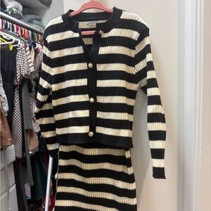 Striped Black and White Women's Sweater